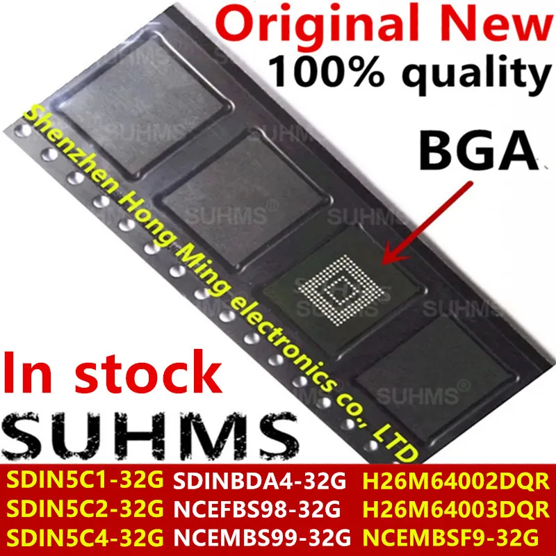 

100% New SDINBDA4-32G SDIN5C1-32G SDIN5C2-32G SDIN5C4-32G NCEFBS98-32G NCEMBS99-32G NCEMBSF9-32G H26M64002DQR H26M64003DQR BGA