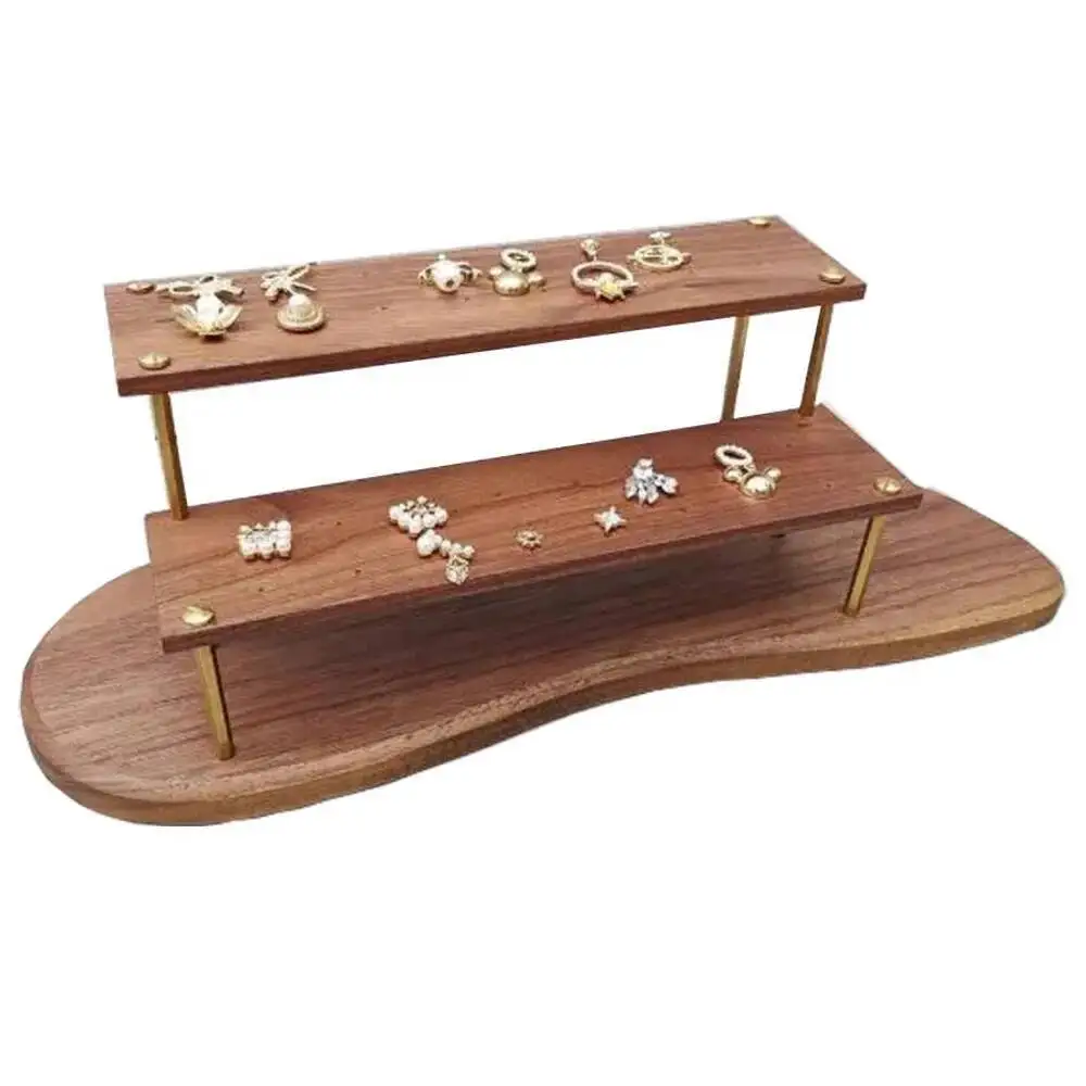 

Black Walnut Earring Display Tray Set Ear Nail Ring Bracelet Holder Hanging Shelf Table Ring Pallet Wooden Block Display Dish