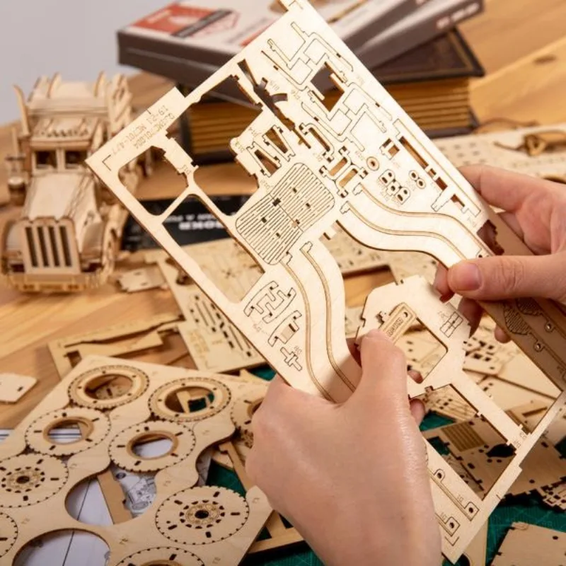 3D Puzzle Mechanical Wooden Building Kits Assembly Toy Gift for Children Adult