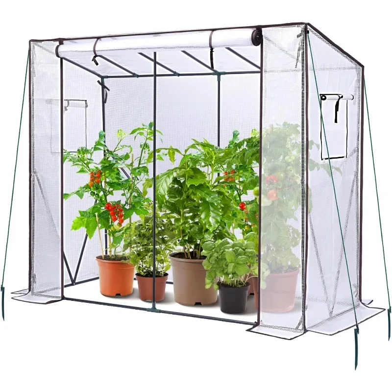 

Теплица с помидорами для улицы: портативный дом для зеленых условий эксплуатации для тяжелых условий эксплуатации с подвижной дверцей на молнии, 6,6x2,5x5,6 футов