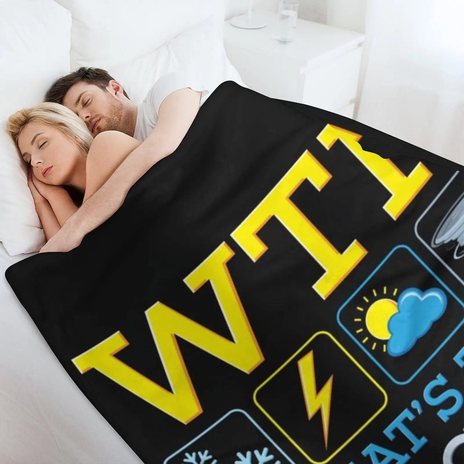WTF ما هو توقعات الأرصاد الجوية الطقس البلوز 7 رمي بطانية هدية مضحكة الفانيلا النسيج طفل لحاف البطانيات