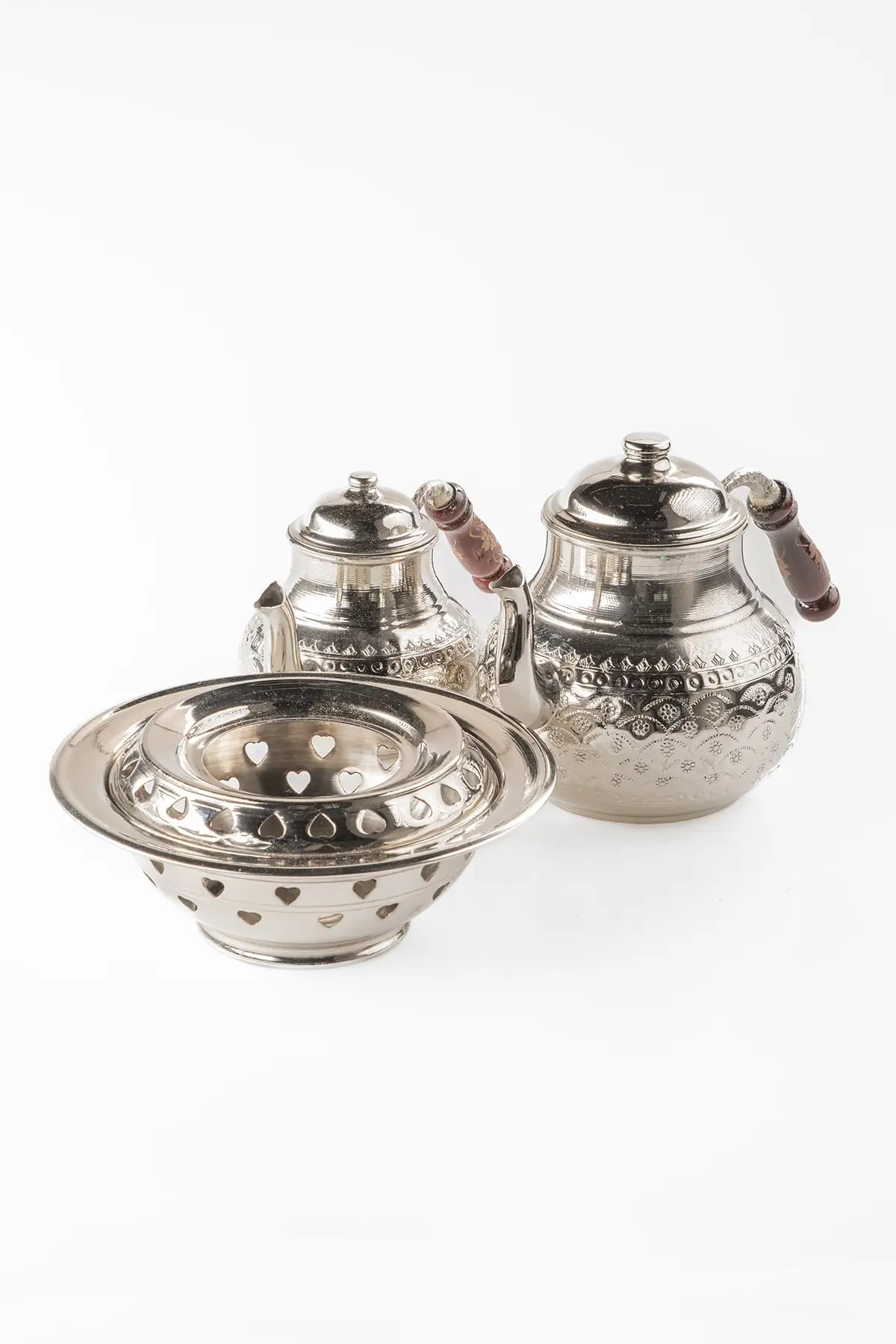 

DOLBOVI Dmt Gaziantep copper Tea Pots Handmade and balcony set flower embroidered staple detailed Cooper Tea Pots Handmade