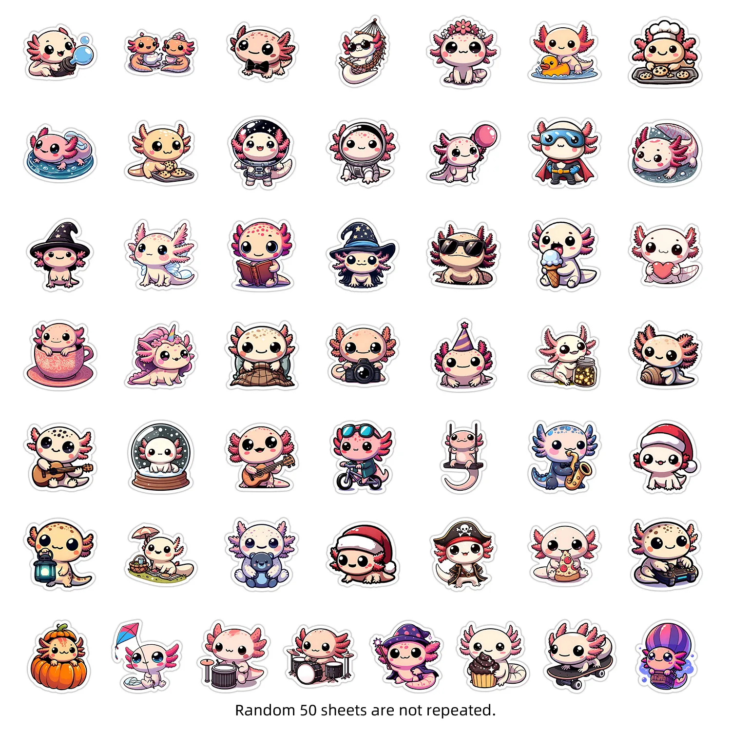 10/30/50 قطعة Q نسخة السمندر الحيوان لطيف مضحك ميمي ملصق DIY بها بنفسك كوب ماء صندوق أدوات مكتب الديكور الكتابة على الجدران ملصق مائي لعبة هدية