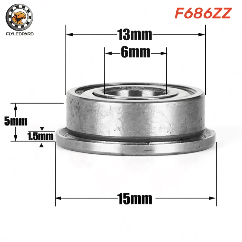 10Pcs F685ZZ 5x11x5 mm Flange Bearing F605 F608 F623 F624 F625 F626 F635 F684 F688 F693 F695 F698 ZZ Deep Groove Ball Bearings
