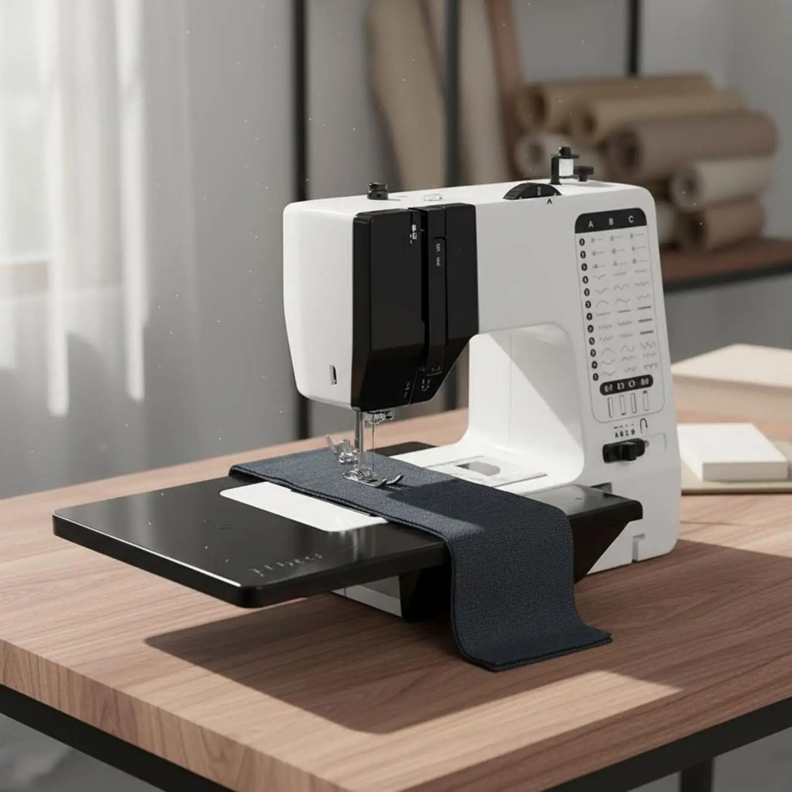 Mini Overlock Sewing Machine for Home Mending with Thread Holder and Practical Accessories