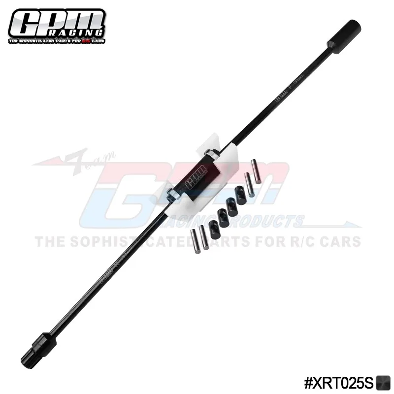 

GPM 4140 Medium Carbon Steel Center Driveshaft Set Central Axis With Mounting Bracket For TRAXXAS 1/6 XRT 8S 7755