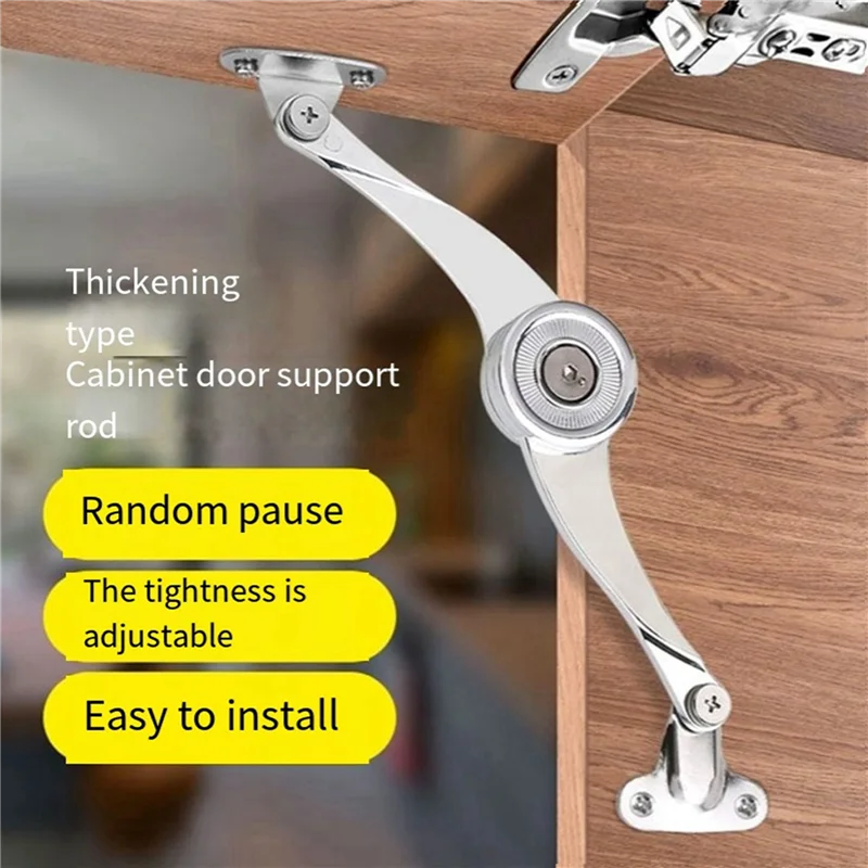 TFTP-2X Kitchen Cabinet Door Adjustable Polished Hinges, Furniture Lift Flip Supports, Support Hardware A