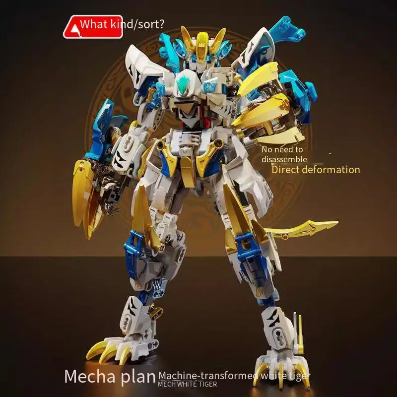 Dinosaurier Transformation Mecha Roboter Modell Dual Transformation Mythisches Tier Baustein Kinderbausatz Spielzeug