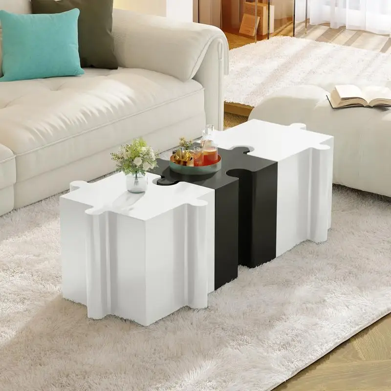 

Модульный художественный стол-головоломка из 3 предметов, блокирующие приставные столики MGO (2 выпуклые и 1 вогнутые), вместимость 200 фунтов для использования в помещении и