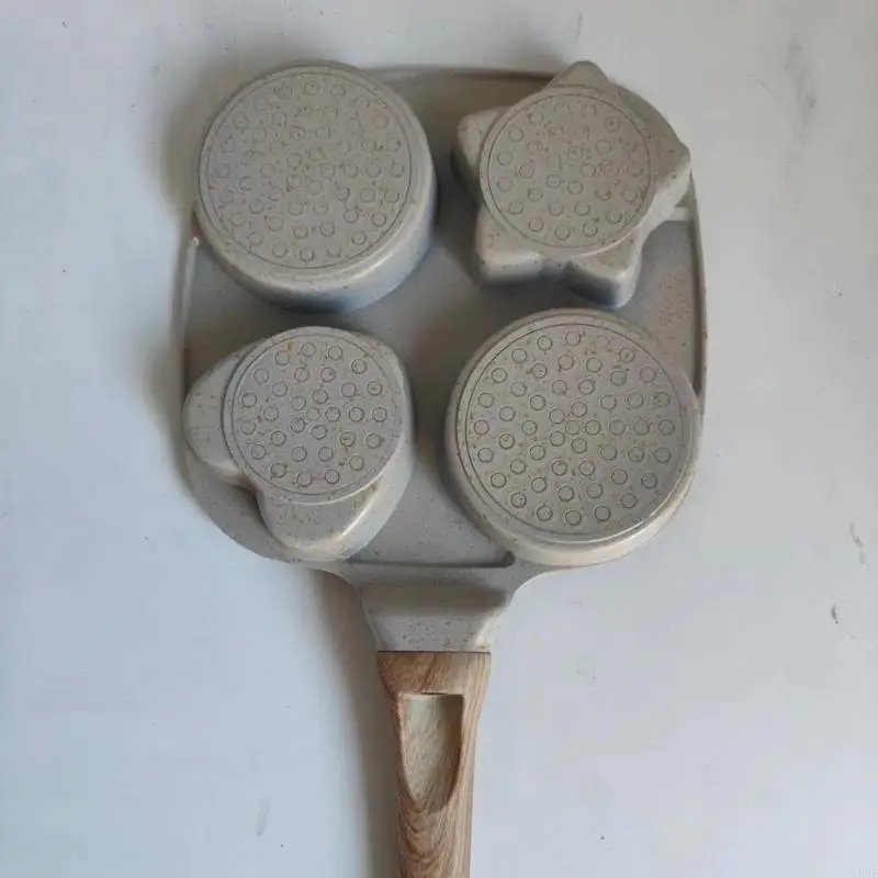 Nonstick Eggs Skillets Multi Compartment Frying Pan with Long Handle Convenient Kitchen Breakfast Cookware