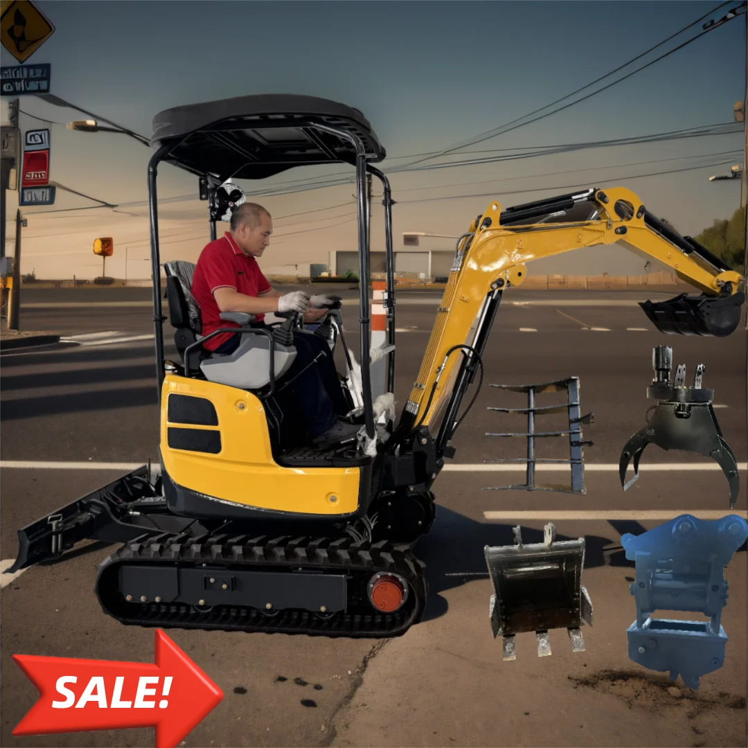 حفارة مزرعة صغيرة معتمدة من CE بطول 1.8 طن متينة وفعالة للوقود ومجهزة بنظام هيدروليكي ذو ذراع قياسي