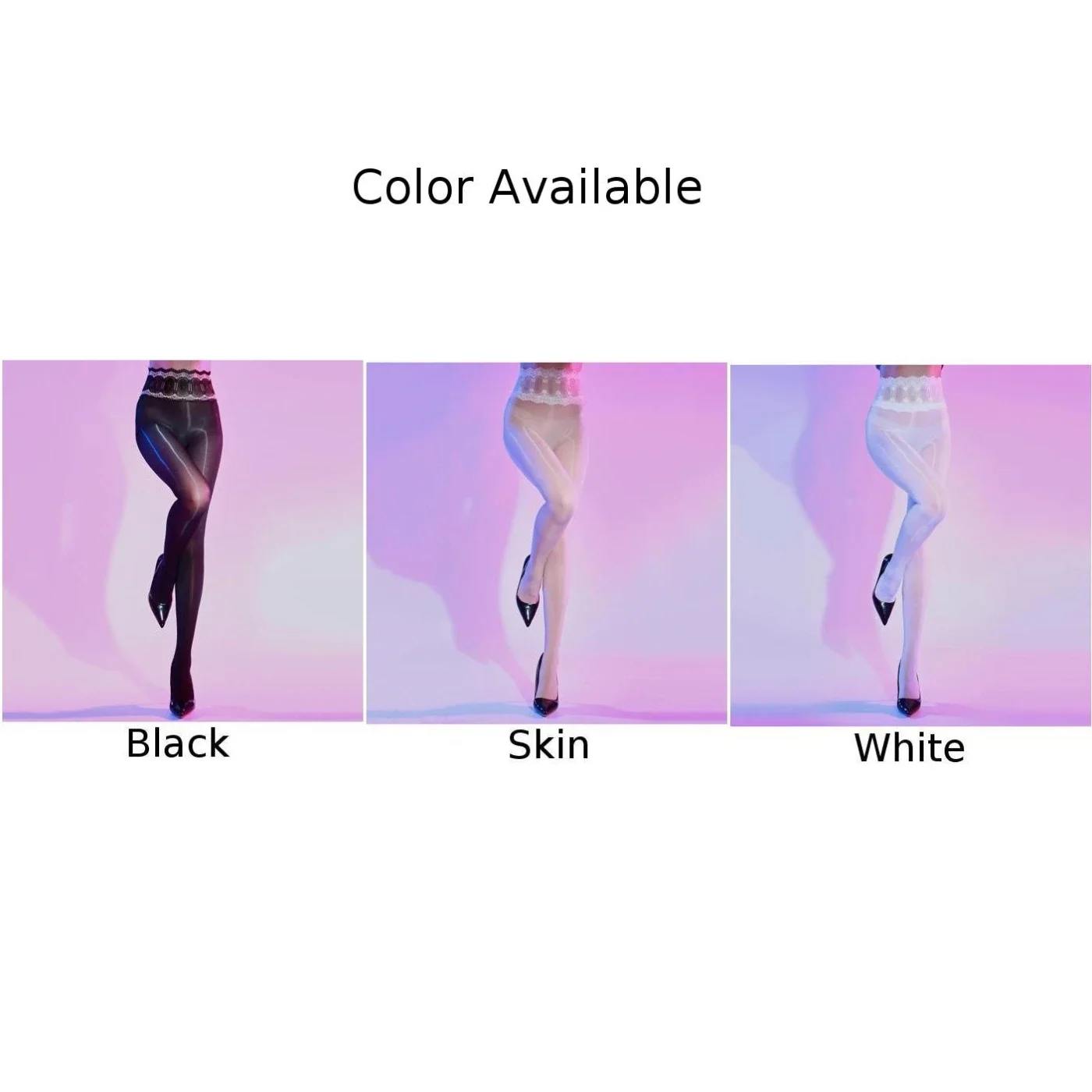 Ropa interior transparente de encaje Sexy para mujer, medias sedosas ultrafinas 5D brillantes de cintura alta, lencería transparente con entrepierna abierta hueca