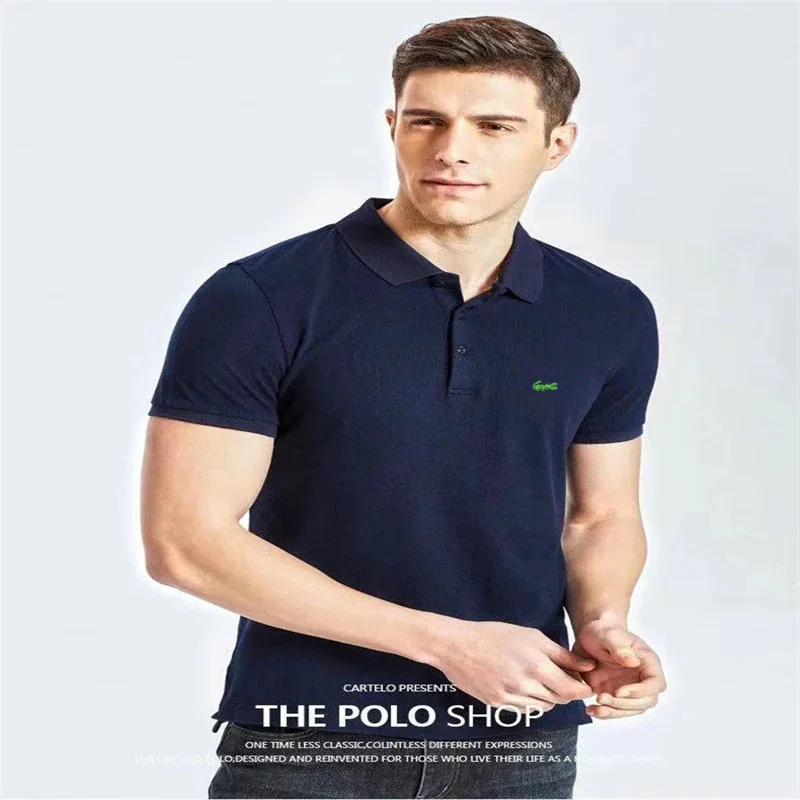 Embroidery Logo Lowcost Men\'s Hot Selling Polo Shirt Summer New Business Leisure Breathable Lapel Polo Shirt for Man Tops Tees