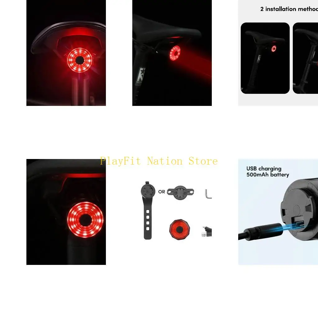 

242F Bike Light Sensing Rear Lights Safety Rear Bicycles Brake Light, High Intensity