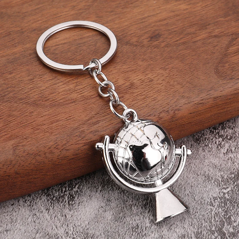 Globe key pendant world map key chain men women jewelry creative gifts geography keychain car key ring