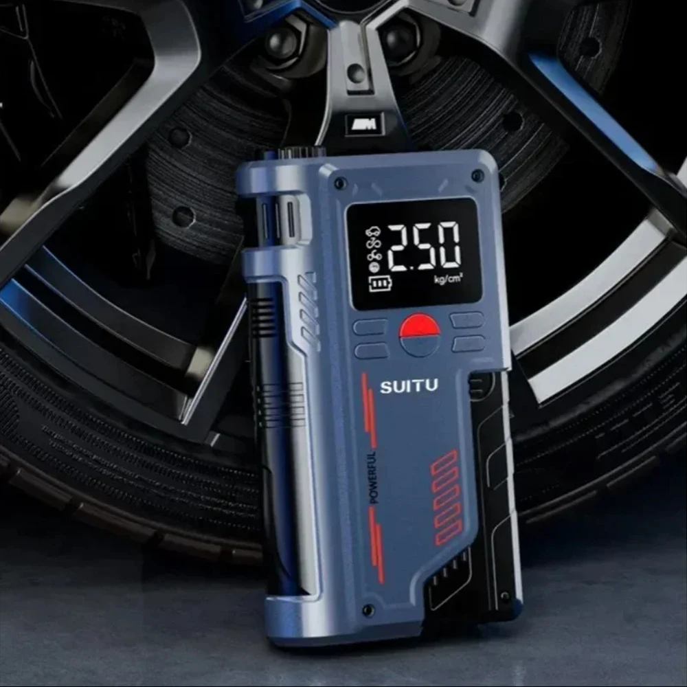 Auto-Starthilfe mit Aufpumpfunktion – 1000A Spitzenleistung 20000mAh – Reifendruckanzeige LED-Licht – Powerbank für 12V-Fahrzeuge – Notfall-Pannenhilfe-Set