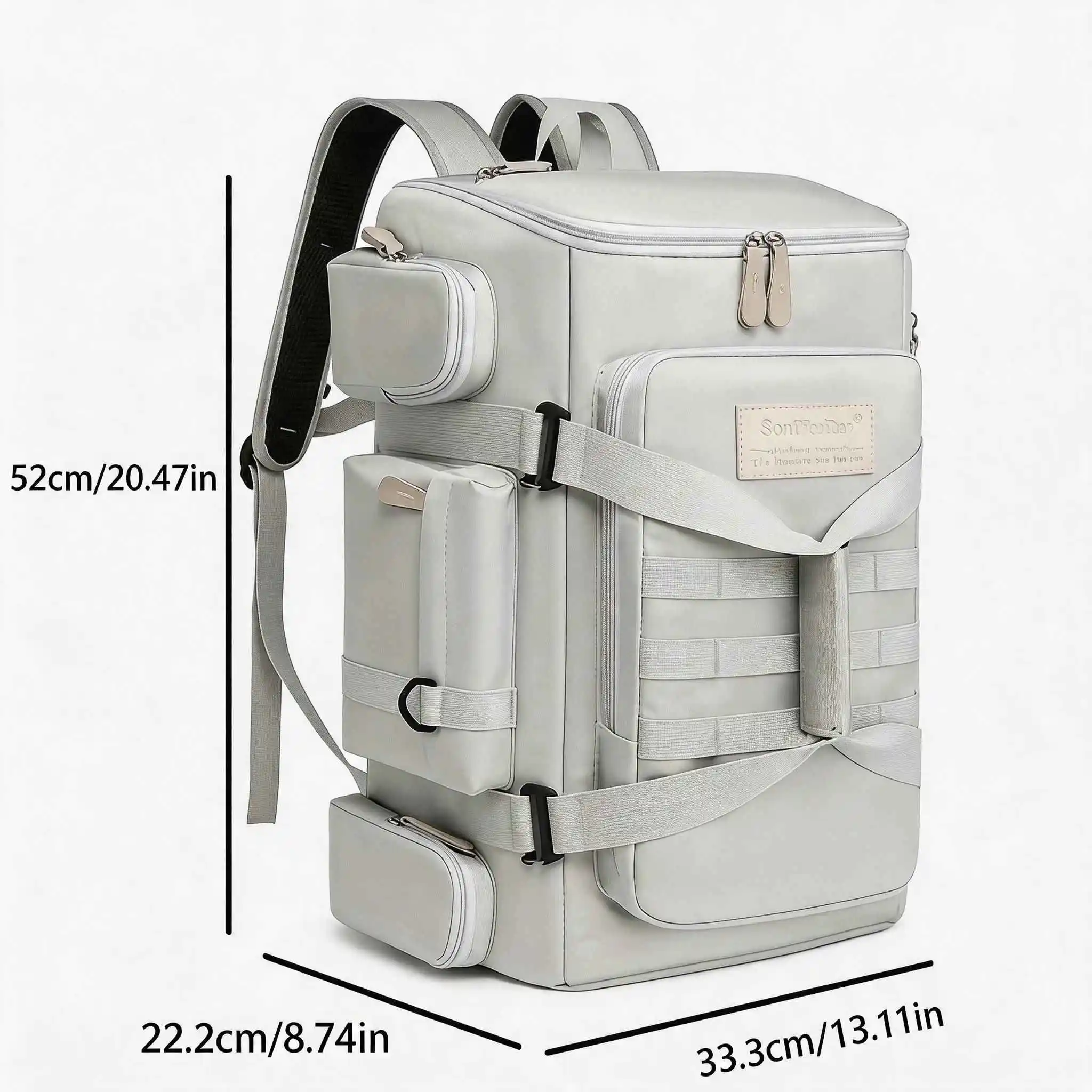 Classic Large Capacity Travel Backpack Wide Opening Multi Pocket Storage Smooth Zipper