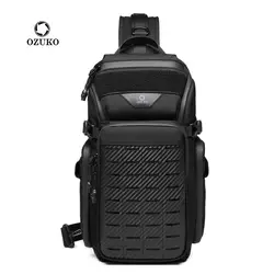 OZUKO Men Chest Bags Outdoor Sports Tactical Crossbody Sling Bags Male Waterproof Travel Multifunctional Shoulder Messenger Bag