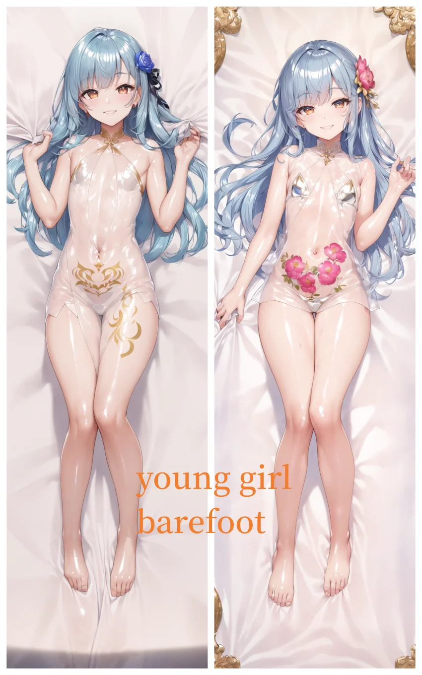 

Dakimakura Anime Pillow Case young girl barefoot Double-sided Print Of Life-size Body Pillowcase Gifts Can be Customized