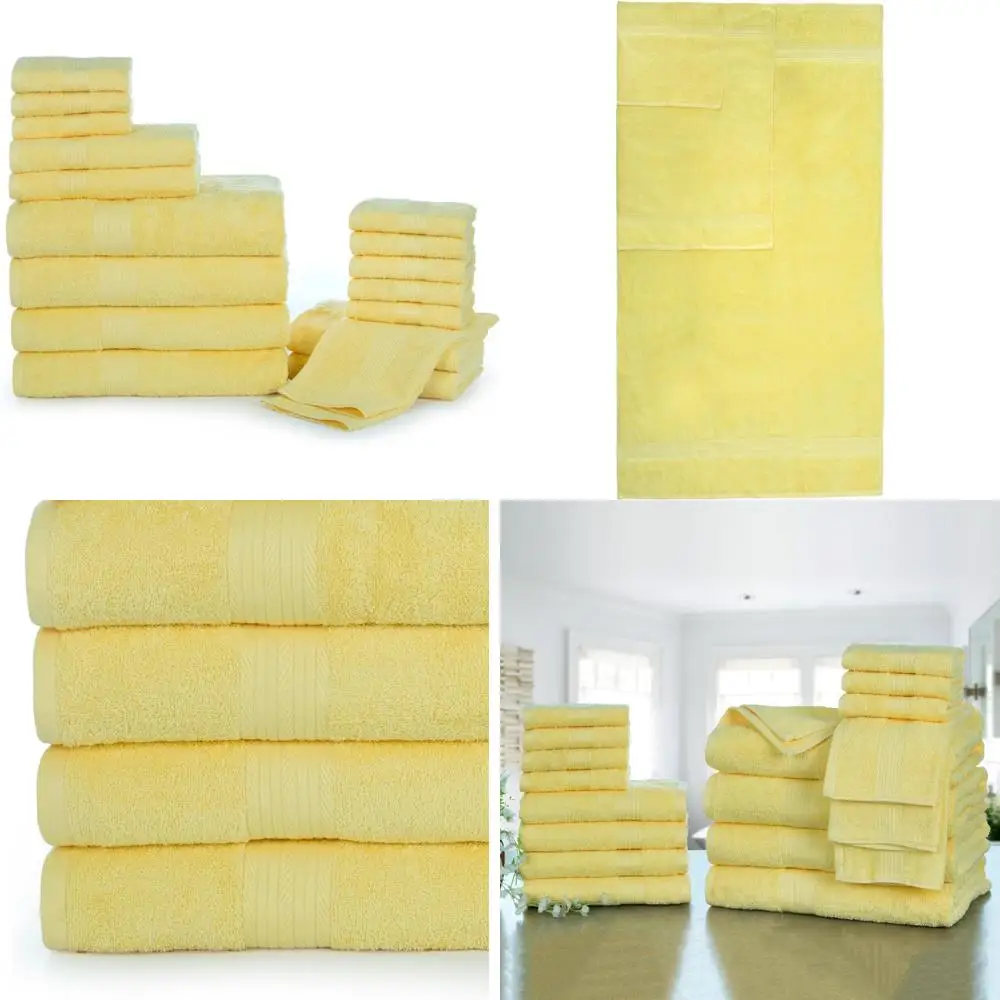 

Luxury Cotton Bath Towel Set: 4 Hand Towels, 4 Bath Towels, 10 Washcloths - Oeko-Tex Certified, 600 GSM, 100% Cotton, High Absor