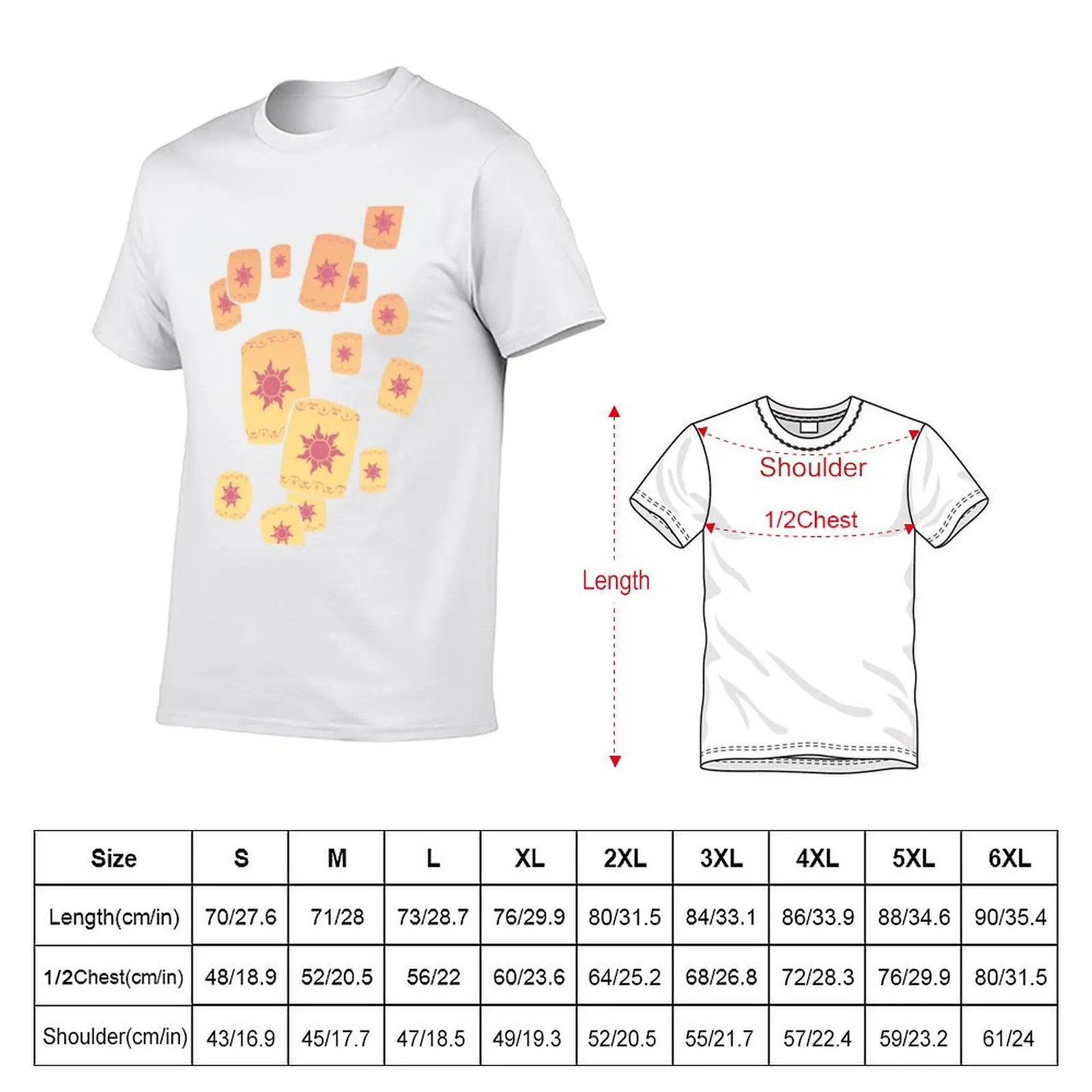 Floating Lanterns Gleam T-Shirt Casual Light Summer Short Sleeve Top