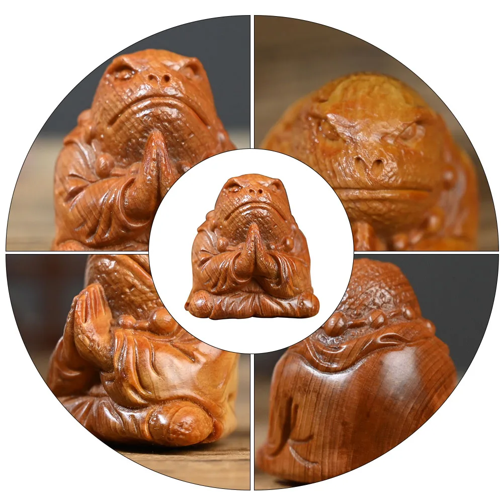 

Red Oil Thuja Wood Carving Desktop naments Non Fading Home Office Meditation Craft Statue Wooden Design Long Lasting