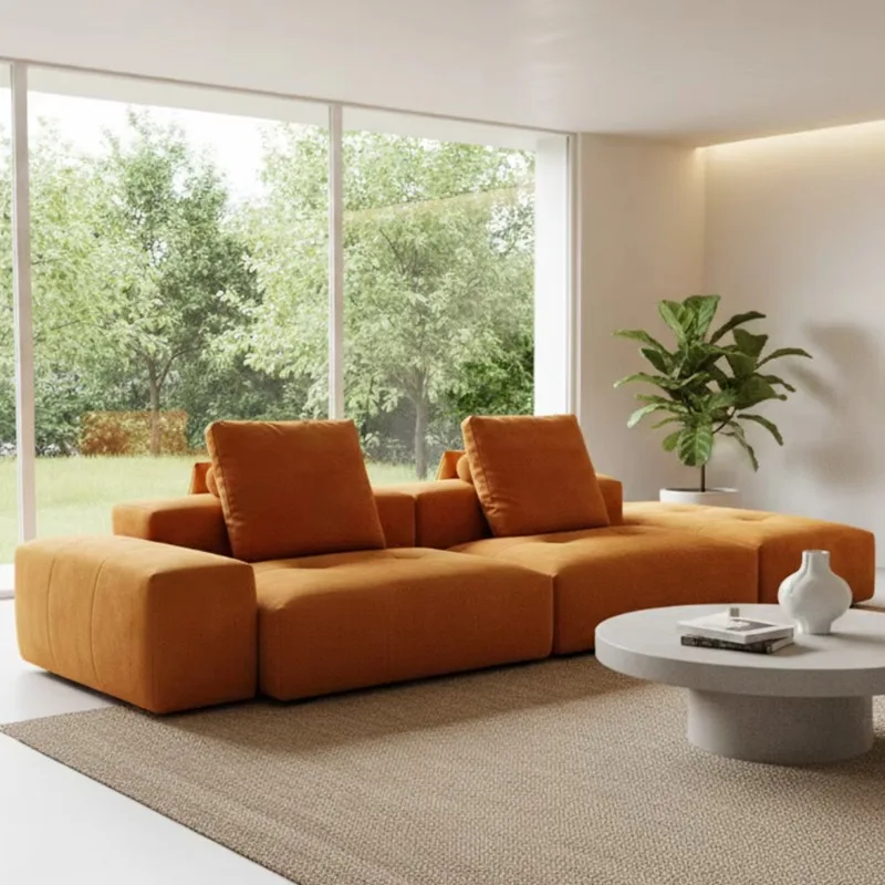 

Nordic Style Modular Sectional Sofa Set Contemporary Corner Sofa Living Room Furniture Island Sofa Bed Family Villa Hotel