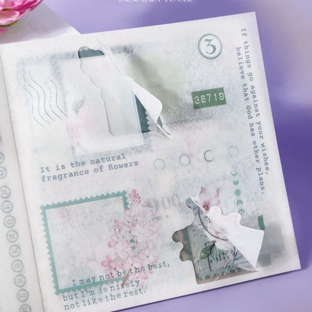 สมุดสติกเกอร์ลายดอกไม้ธีมสี่ฤดู 20 ชิ้น/เล่ม สไตล์เรโทร INS สำหรับตกแต่งสมุดภาพ งาน DIY