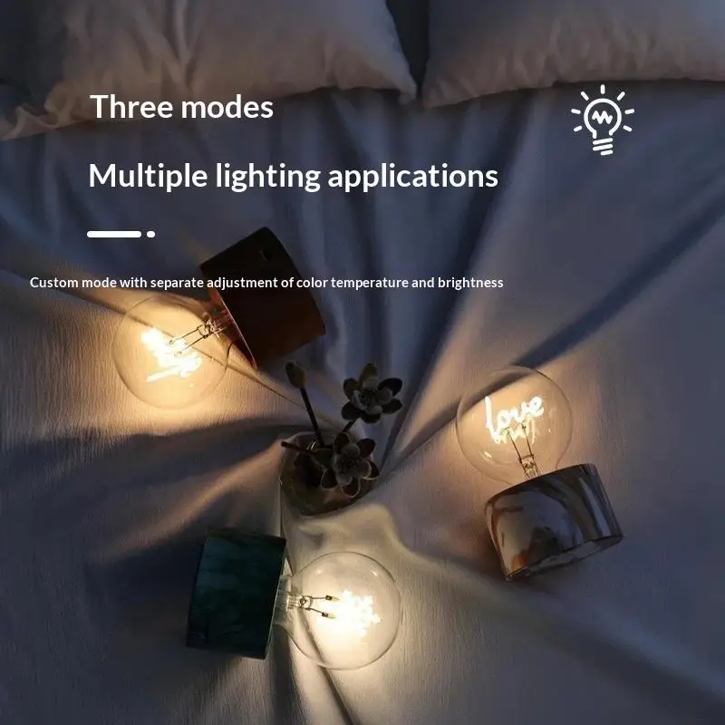 Edison A70 5V LED Vintage Tungsten Decorative Lamp Type C Rechargeable Christmas Gift Art Decor Light