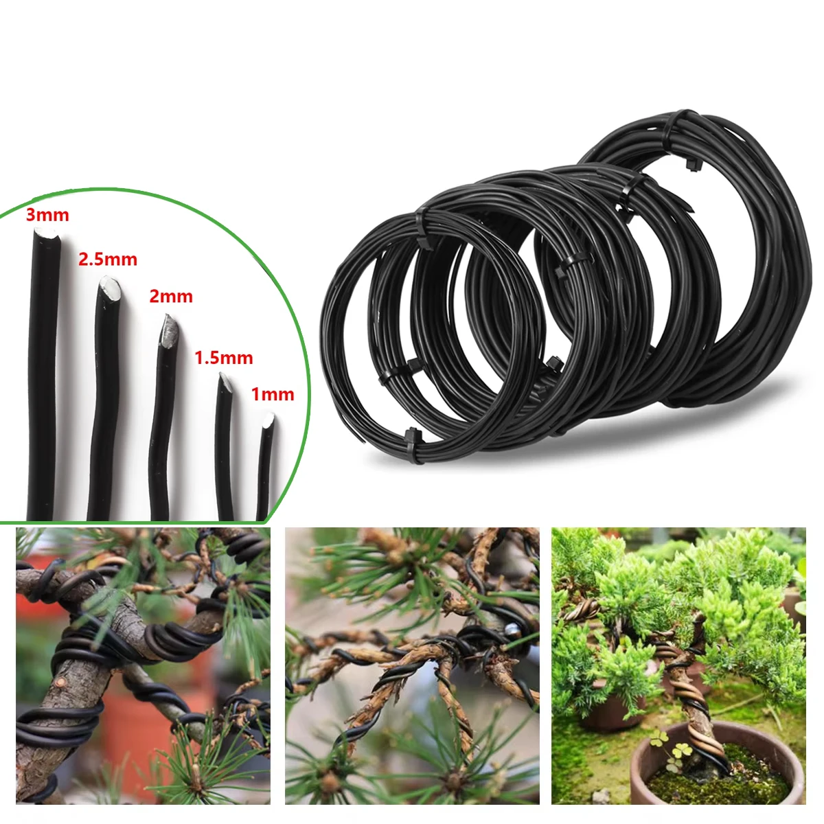 10M 1/1.5/2/2.5/3mm Bonsai Wire Plant Support Anodized Aluminum Bonsai Training Wire For Plant Shape Garden Accessories
