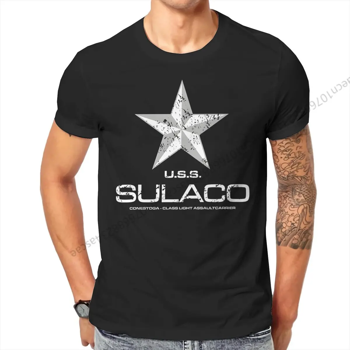 Sulaco Colonial Marines Men T Shirt O-Neck TShirt Cotton Short Sleeve