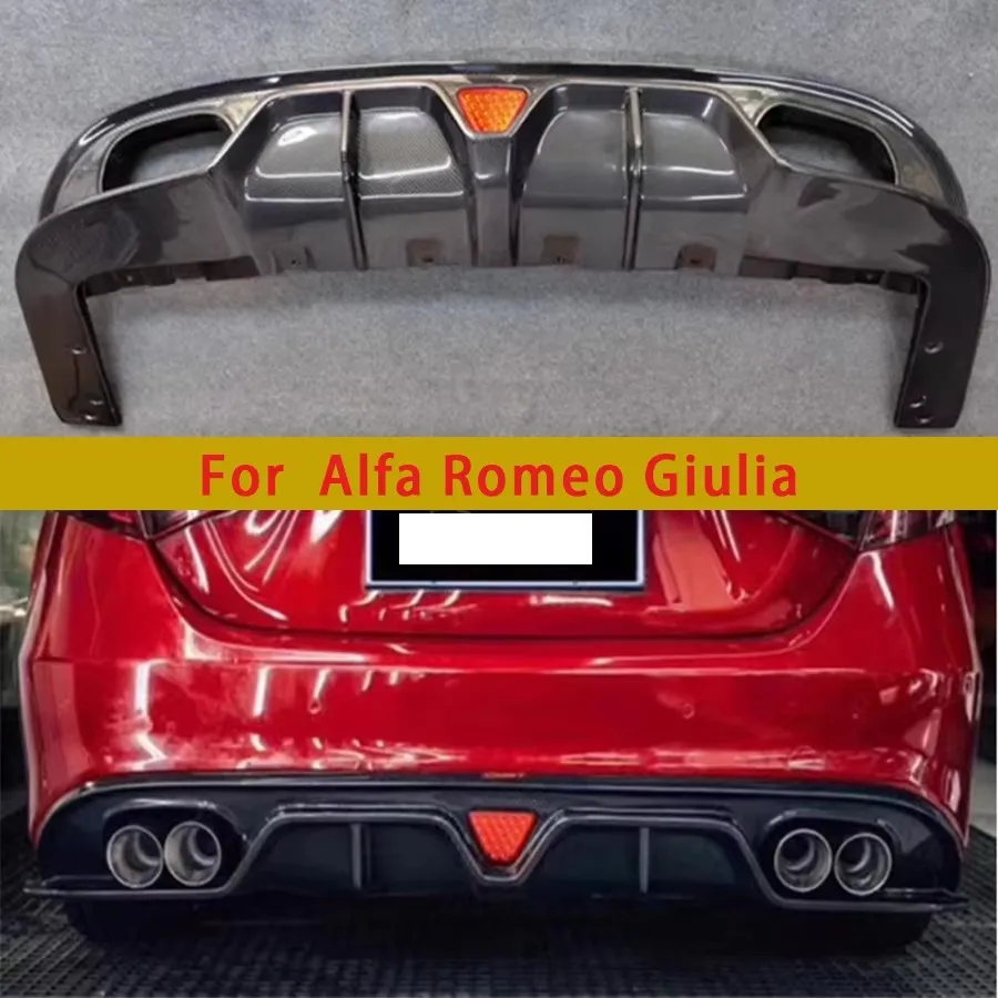 

For Alfa Romeo Giulia Carbon Fiber Car Rear Bumper Diffuser Rear Splitters Spoiler Back lip Car Accessories body kit