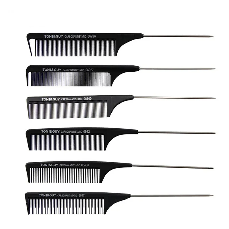 High Density Carbon Fiber Tail Comb Anti-Static Heat Resistant Fine Tooth Hair Sectioning Comb for Barber Salon
