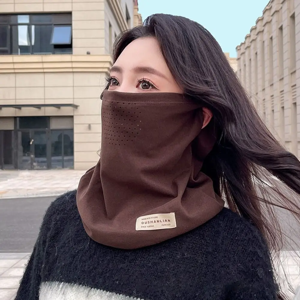 Fashionable Plush Neck Gaiter Keep Warm Solid Color Cold-proof Collar Face Cover For Autumn Winter