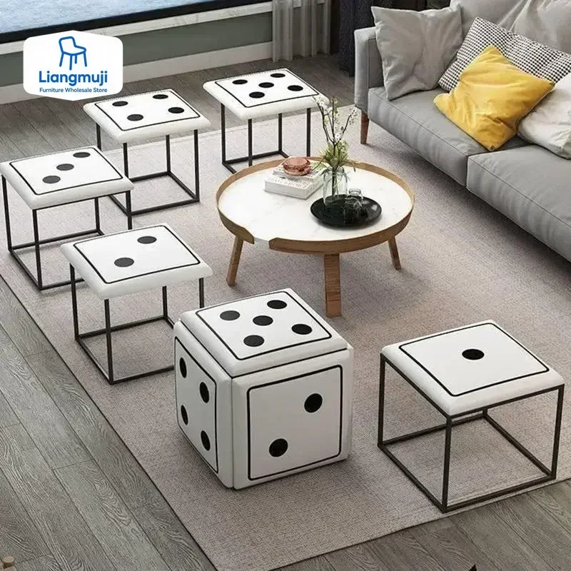 Silla de Picnic para Vacaciones, Decoración Baul Dice, Taburete 5 en 1, Cojín de Esponja Personalizado, Asiento Suave, Otomana Portátil para Juegos al Aire Libre con Almacenamiento