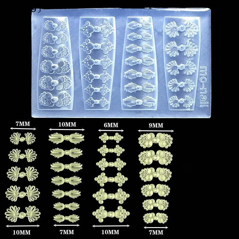 1Pcs Guofeng Button-shaped High-transparency Nail Art Silicone Mold, Plum Blossom Leaf Engraved Tool, Wearable Nail ,〔DD329〕