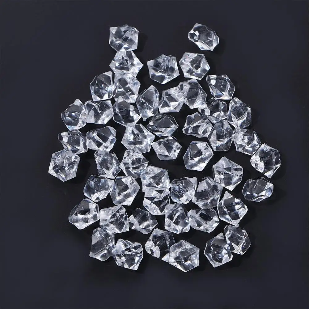 Acrylic 1.4*1.1cm Fish Tank Decoration Crystal Ice Cubes DIY Craft Ornaments Artificial Stones Pebbles Cobblestones Vase Filler