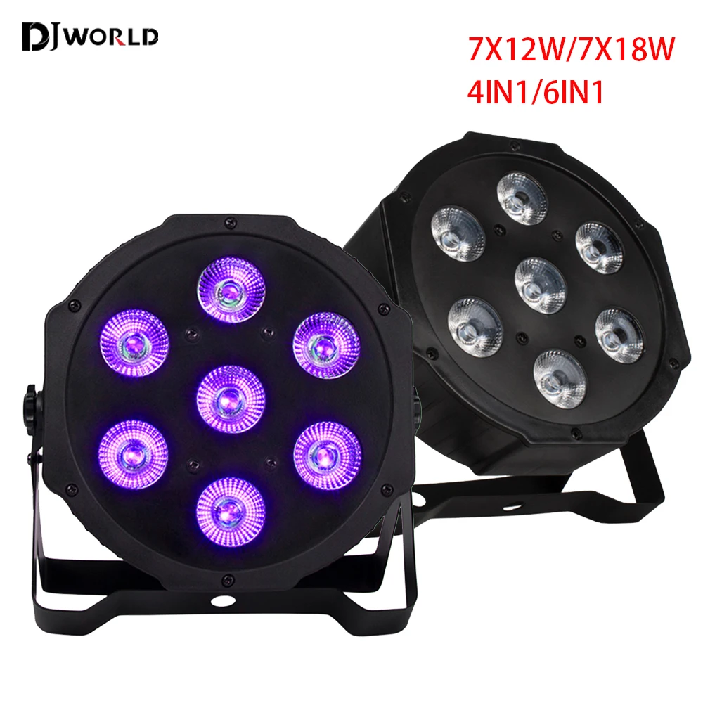 7X12W 7X18W RGBW RGBWAUV 4IN1 6IN1 LED Par Stage Lighting Color Mixing DMX Controller Disco DJ Party Dance Club LED Par Light