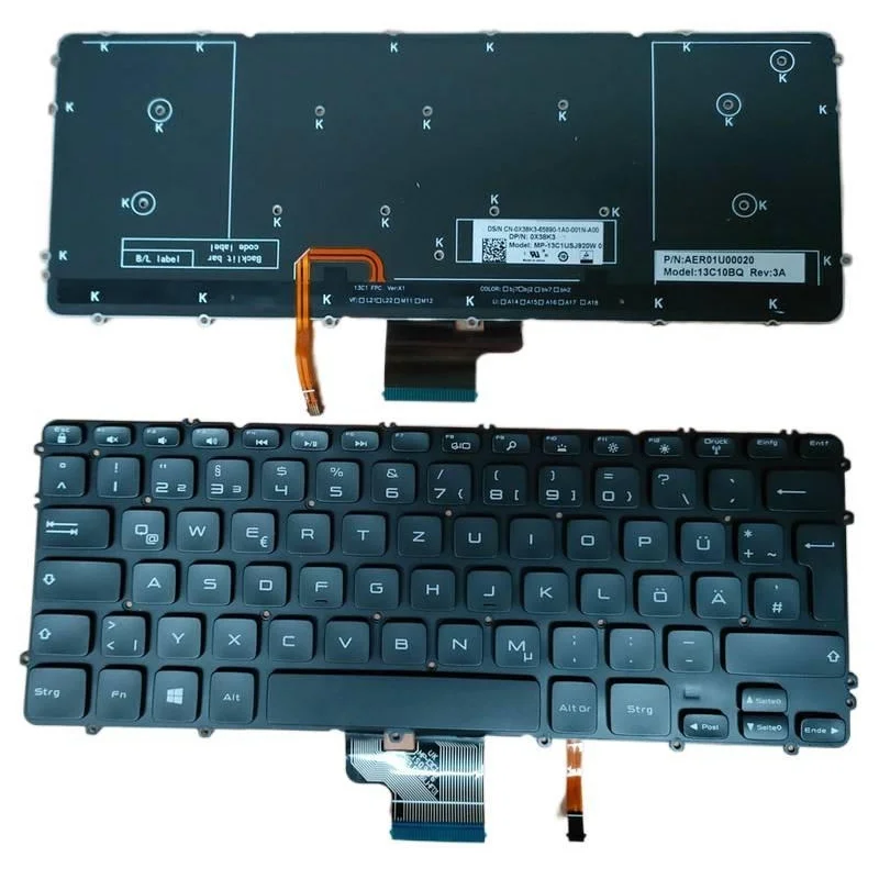 Keyboard for DELL XPS 15 9530 Precision M3800 9530B Keyboard German Lighting DE