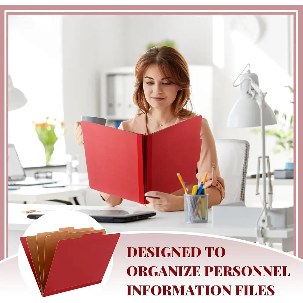 Letter Size 36-Pocket Pressboard File Folders with Fasteners, Expanding Organizer for Bulk Christmas Donations, Teachers, Clergy