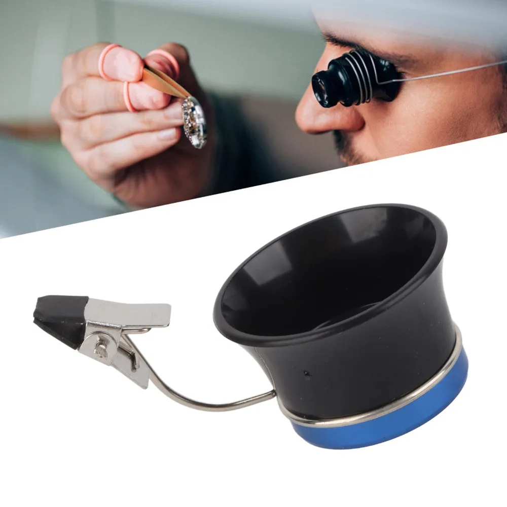 5X Magnification 5X Eye Loupe Black Plastic With Clip Jewelry Magnifier Light Weight Magnifying Glass Small Object Observation