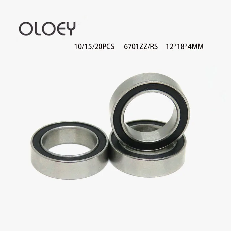 

10/15/20PCS 6701RS 12*18*4(mm) Free Shipping Bearing 6701RS ZZ Chrome Steel Bearing Metal Sealed Bearing Thin Wall Bearing
