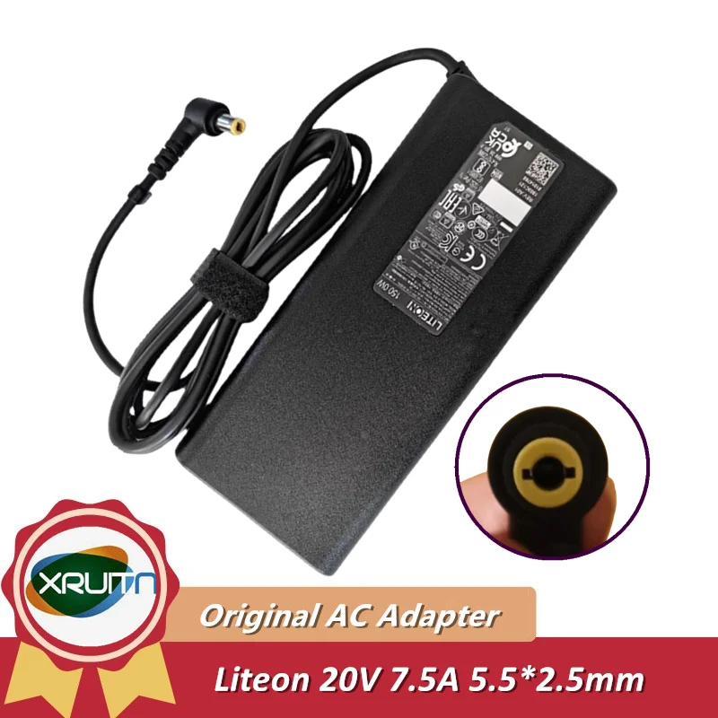 For GIGABYTE Laptop Power Supply Genuine Liteon PA-1151-76 20V 7.5A 150W 5.5*2.5mm AC Adapter Laptop Charger Original OEM