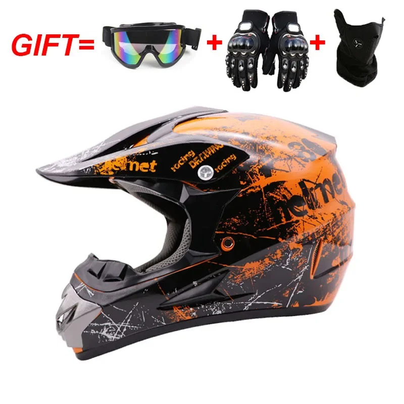 Send 3 pieces gift motorcycle helmet children off-road helmet bike downhill AM DH cross helmet capacete motocross casco