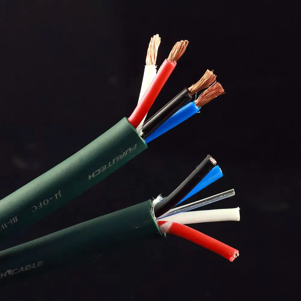 Furutech μ-4T OFC 7N Pure Copper 4 Core HiFi Speaker Cable Bulk Wire DIY Audio Amplifier Loudspeaker Bi-wire Connecting Cable