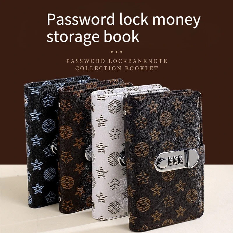 Large Capacity Cash Saving Box with Password Lock, Money Storage Organizer Book with Zipper Pouch, Budget Planner for Kid Adults