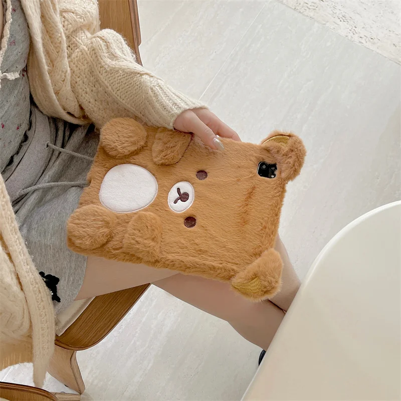لباد 10 9 8 7th الهواء 1 2 3 4 5 6 10.9 Mini 6 A16 Pro 11 12.9 13 بوصة حافظة الطفل الكرتون أفخم Rilakkuma اللوحي واقية