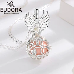 Eudora New 16mm Harmony Ball Angel Flower Cage collana gravidanza Bola Angel Caller ciondolo Fine Jewelry Party Gift for Women