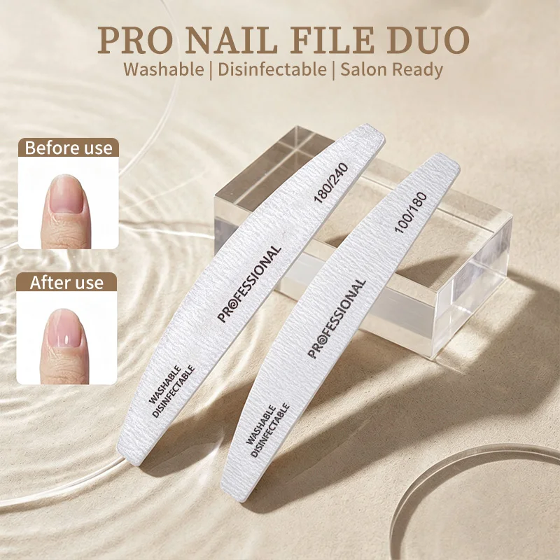 5pcs Nail Files Set 100/180/240 Double Side Sandpaper Nail Sanding Cuticle Remover Buffer Files Manicure Tool