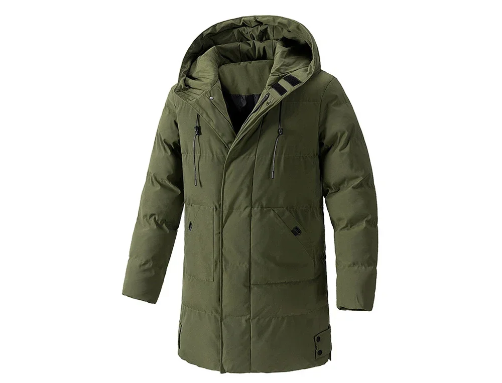 Men's Winter Hooded Puffer Parka Plus Size 7XL 8XL Thermal Warm Windbreaker Coat Mid-Long Heavyweight Casual Outdoor Jacket
